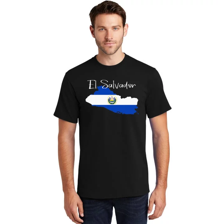 El Salvador Flag  El Salvador Map Salvador Tall T-Shirt