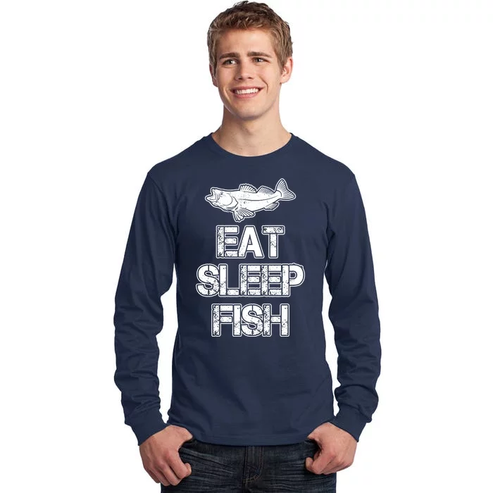 Eat Sleep Fish Fishing Fan Tall Long Sleeve T-Shirt