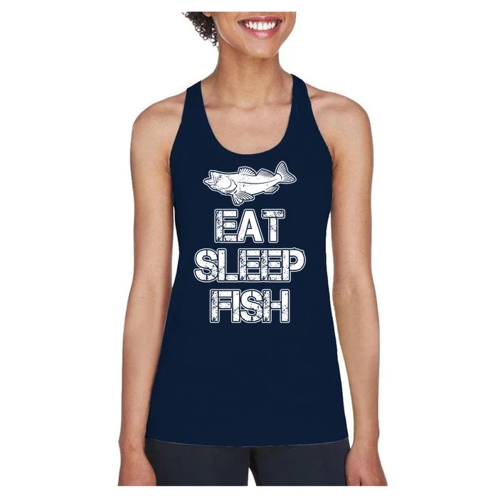 Eat Sleep Fish Fishing Fan Women's Racerback Tank