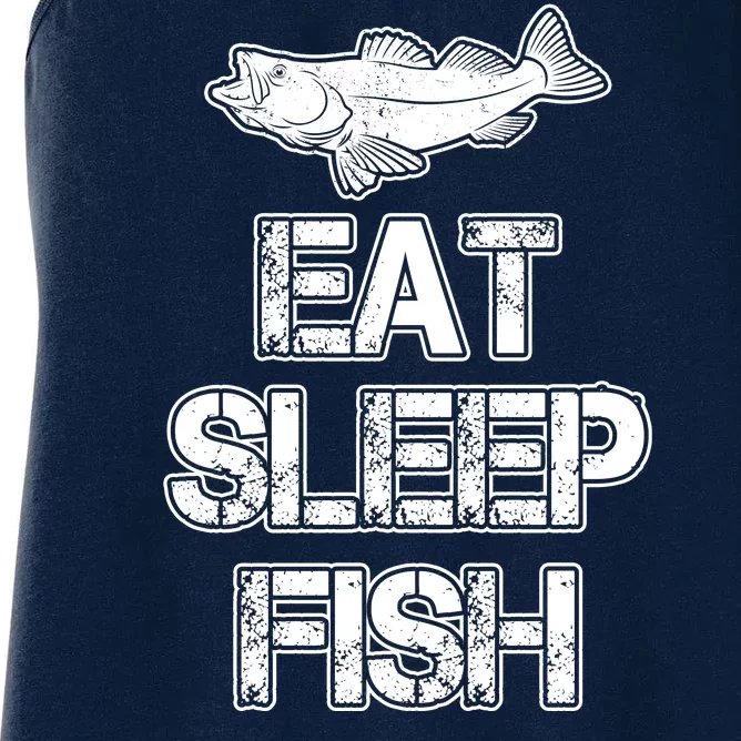 Eat Sleep Fish Fishing Fan Women's Racerback Tank