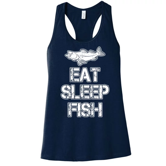 Eat Sleep Fish Fishing Fan Women's Racerback Tank