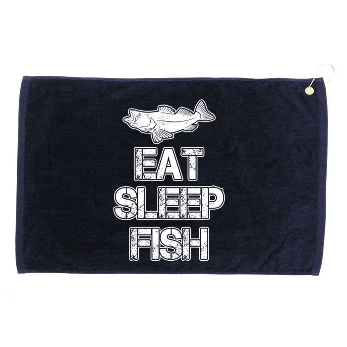 Eat Sleep Fish Fishing Fan Grommeted Golf Towel