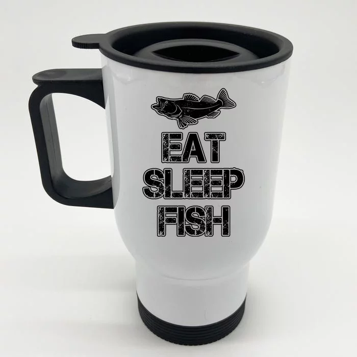 Eat Sleep Fish Fishing Fan Front & Back Stainless Steel Travel Mug