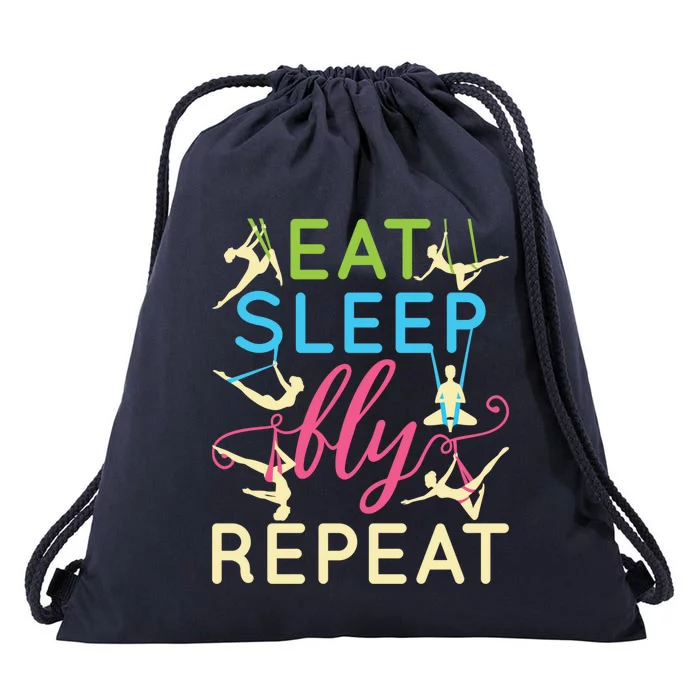 Eat Sleep Fly Repeat Gift Cute Aerial Yoga Funny Gift Drawstring Bag