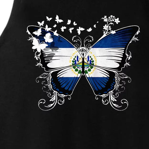 El Salvador Flag Salvadoran Ladies Tri-Blend Wicking Tank