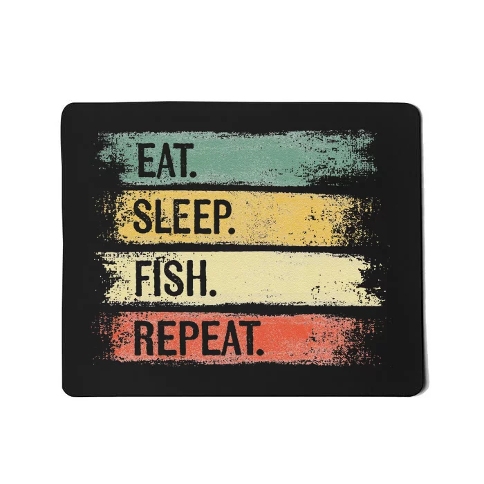 Eat Sleep Fish Repeat Funny Fishing Gifts Fisherman Vintage Mousepad