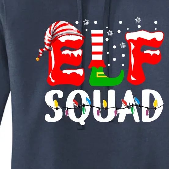 Elf Squad Funny Family Christmas Matching Pajamas Xmas Women's Pullover Hoodie