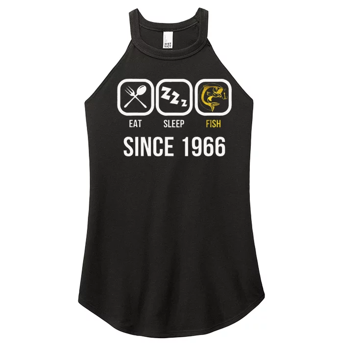 Eat Sleep Fish Since 1966 52nd Birthday Fishing Women’s Perfect Tri Rocker Tank