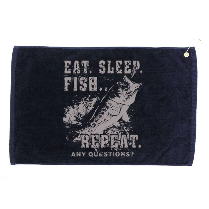 Eat Sleep Fish Repeat Grommeted Golf Towel