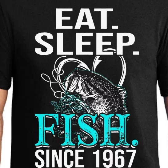 Eat Sleep Fish Since 1967 51st Birthday Gift Fisher Pajama Set