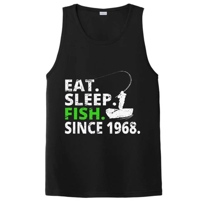 Eat Sleep Fish Since 1968 51st Birthday Fishing Gift Performance Tank