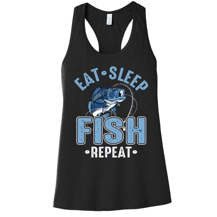 Eat Sleep Fish Repeat Women's Racerback Tank