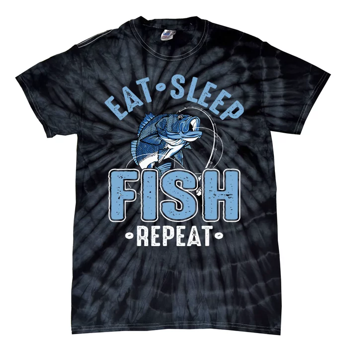 Eat Sleep Fish Repeat Tie-Dye T-Shirt