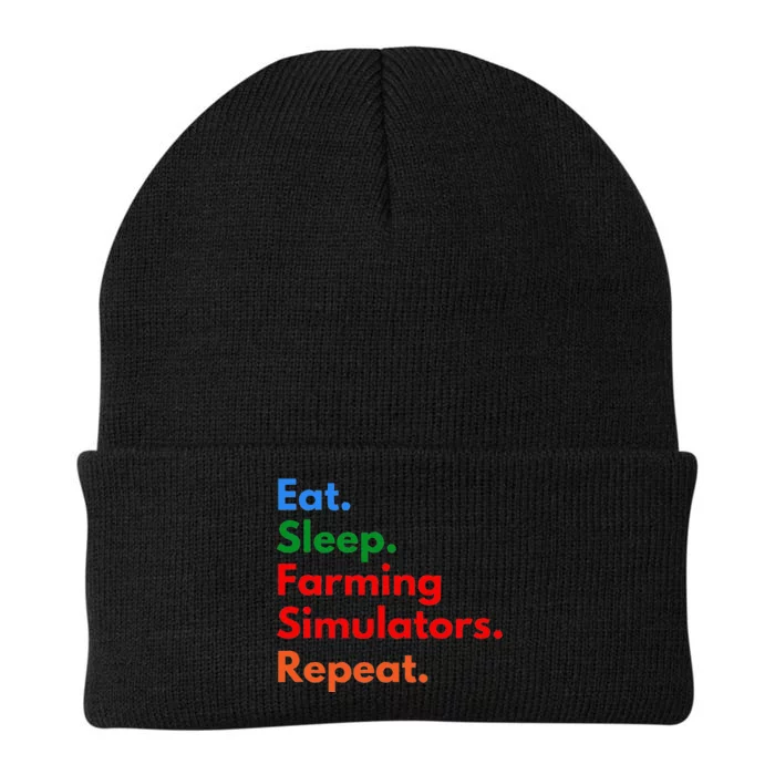 Eat Sleep Farming Simulators Repeat For Farming Lovers Knit Cap Winter Beanie