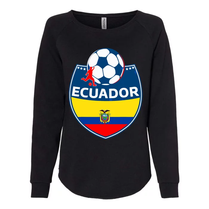 Ecuador Soccer Fans Jersey Ecuadorian Flag Football Lovers Womens California Wash Sweatshirt