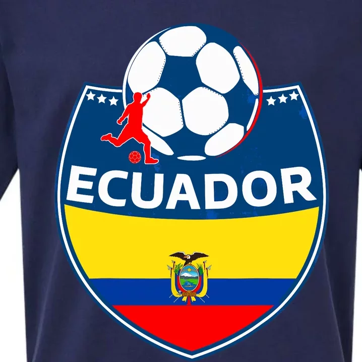 Ecuador Soccer Fans Jersey Ecuadorian Flag Football Lovers Sueded Cloud Jersey T-Shirt