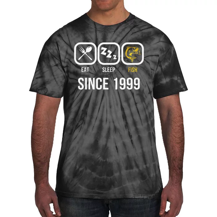 Eat Sleep Fish Since 1999 19th Birthday Fishing Tie-Dye T-Shirt