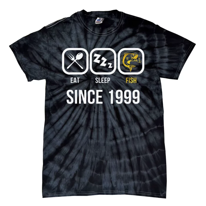 Eat Sleep Fish Since 1999 19th Birthday Fishing Tie-Dye T-Shirt