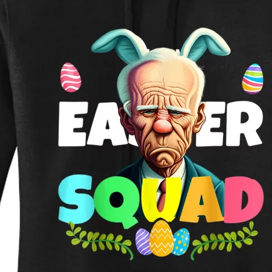 Easter Squad Family Matching Joe Biden Bunny Ears Egg Funny Women's Pullover Hoodie