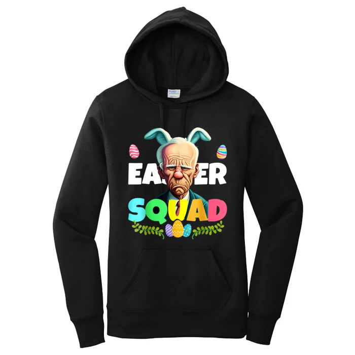 Easter Squad Family Matching Joe Biden Bunny Ears Egg Funny Women's Pullover Hoodie