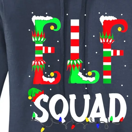 Elf Squad Funny Family Christmas Matching Pajamas Xmas Women's Pullover Hoodie