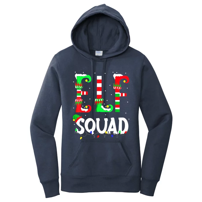 Elf Squad Funny Family Christmas Matching Pajamas Xmas Women's Pullover Hoodie