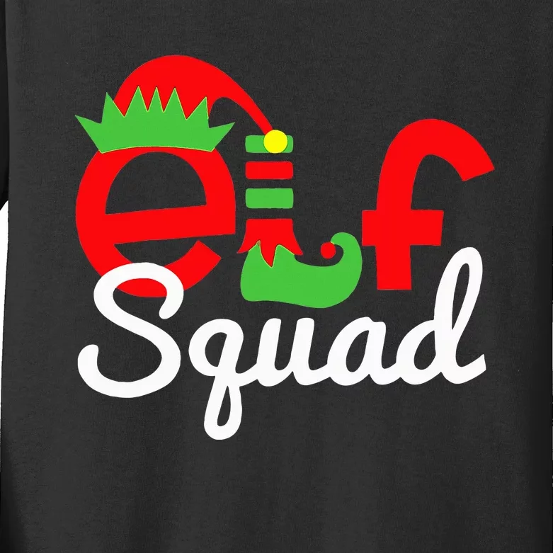 Elf Squad Funny Family Christmas Matching Pajamas Xmas Kids Long Sleeve Shirt