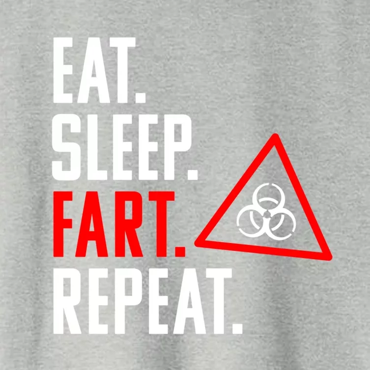 Eat Sleep Fart Repeat Funny Biohazard Gift Design Gift Women's Crop Top Tee