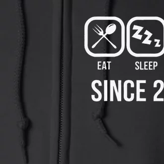 Eat Sleep Fish Since 2013 5th Birthday Fishing Full Zip Hoodie