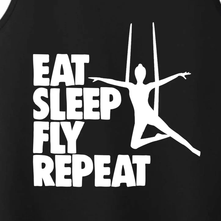 Eat Sleep Fly Repeat Aerial Funny Gift Aerial Skills Yoga Gift Performance Tank