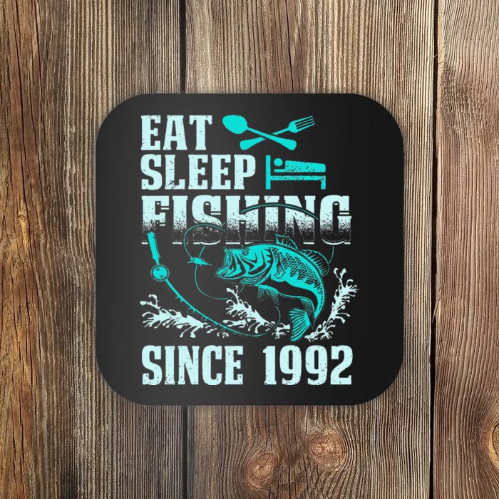 Eat Sleep Fishing Since 1992 25 Years Old Gift Coaster