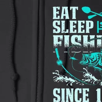 Eat Sleep Fishing Since 1992 25 Years Old Gift Full Zip Hoodie