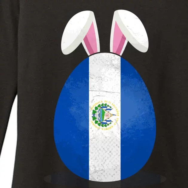 El Salvador Flag Egg Bunny Ears Salvadoran Easter Sunday Gift Womens CVC Long Sleeve Shirt