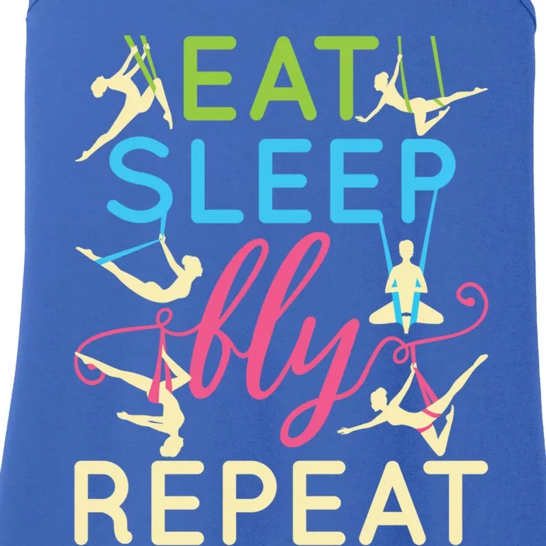 Eat Sleep Fly Repeat Cool Aerial Yoga Silks Gift Ladies Essential Tank