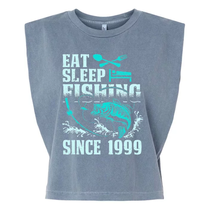 Eat Sleep Fishing Since 1999 18 Years Old Gift Garment-Dyed Women's Muscle Tee