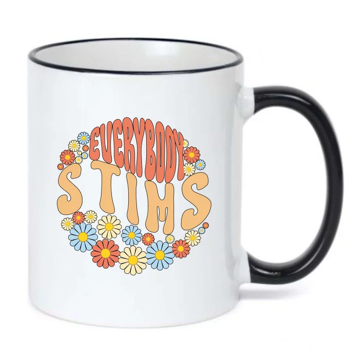 Everybody Stims Floral Retro Flower Black Color Changing Mug