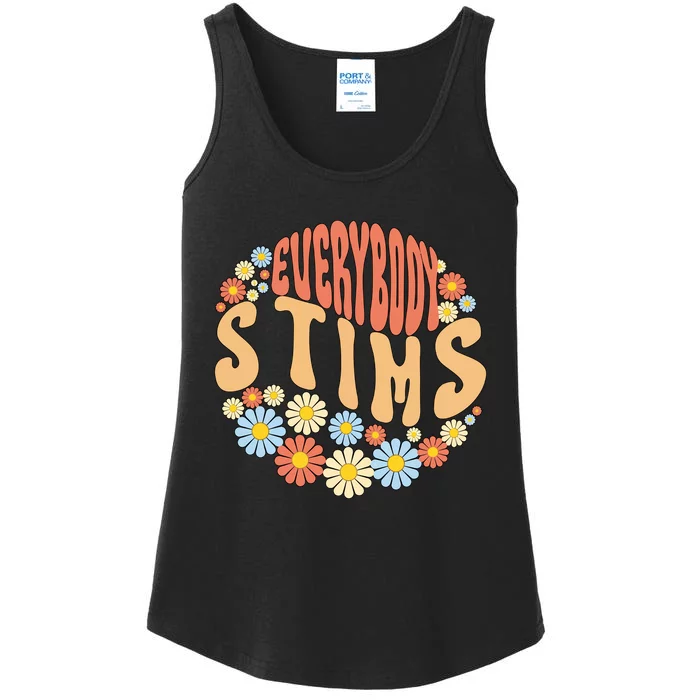 Everybody Stims Floral Retro Flower Ladies Essential Tank