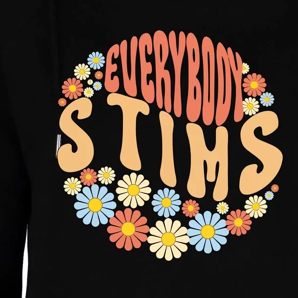 Everybody Stims Floral Retro Flower Womens Funnel Neck Pullover Hood