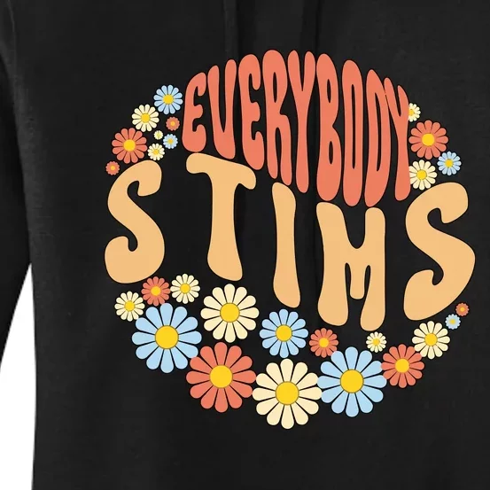 Everybody Stims Floral Retro Flower Women's Pullover Hoodie