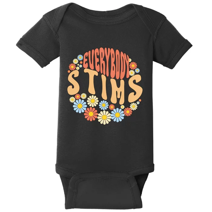 Everybody Stims Floral Retro Flower Baby Bodysuit