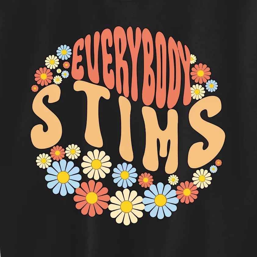 Everybody Stims Floral Retro Flower Kids Sweatshirt