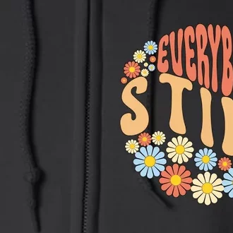 Everybody Stims Floral Retro Flower Full Zip Hoodie