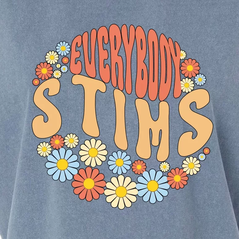 Everybody Stims Floral Retro Flower Garment-Dyed Women's Muscle Tee