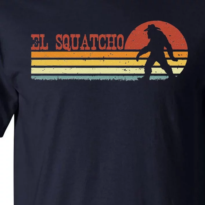 El Squatcho Funny Retro Stripes Bigfoot Cinco De Mayo Tall T-Shirt