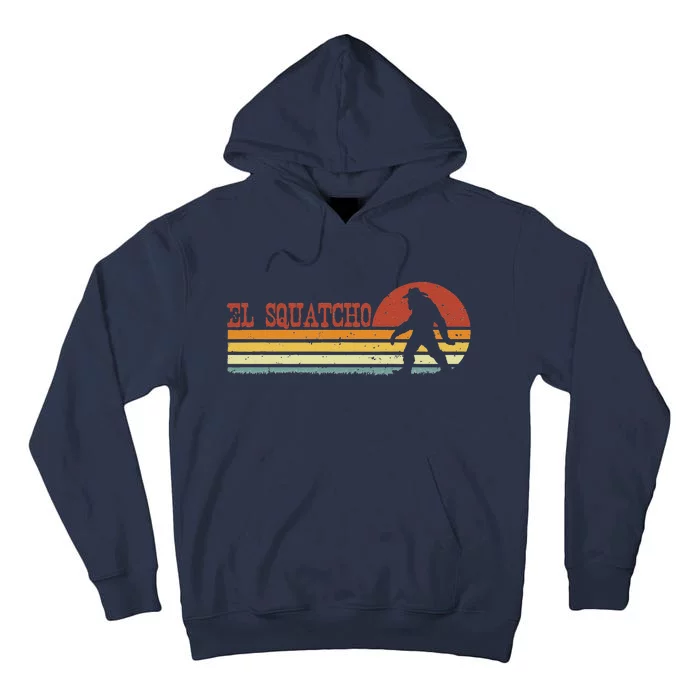 El Squatcho Funny Retro Stripes Bigfoot Cinco De Mayo Tall Hoodie