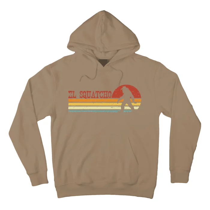 El Squatcho Funny Retro Stripes Bigfoot Cinco De Mayo Hoodie