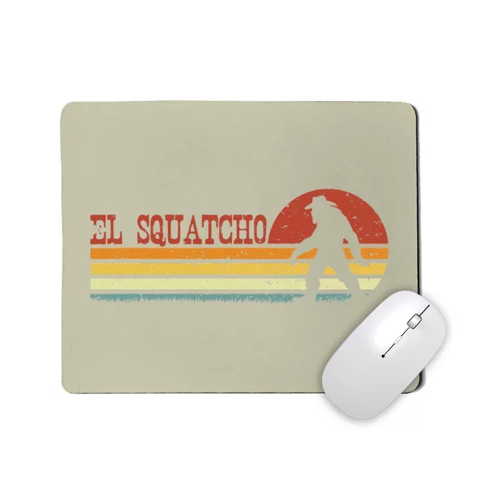 El Squatcho Funny Retro Stripes Bigfoot Cinco De Mayo Mousepad