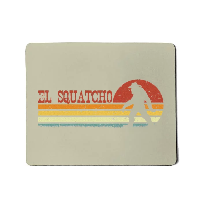 El Squatcho Funny Retro Stripes Bigfoot Cinco De Mayo Mousepad