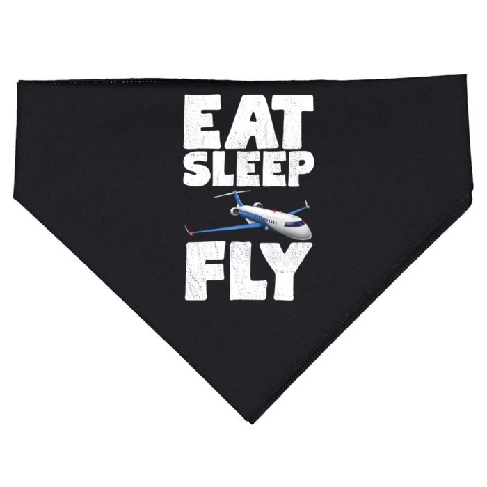 Eat Sleep Fly Aviator Flying Aircraft Gift USA-Made Doggie Bandana