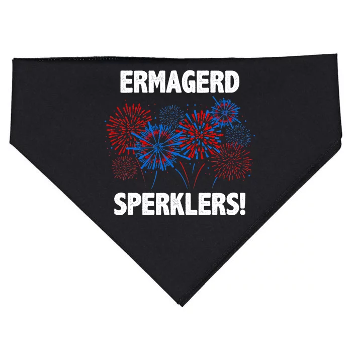 Ermagerd Sperklers Funny 4th Of July Fireworks USA-Made Doggie Bandana